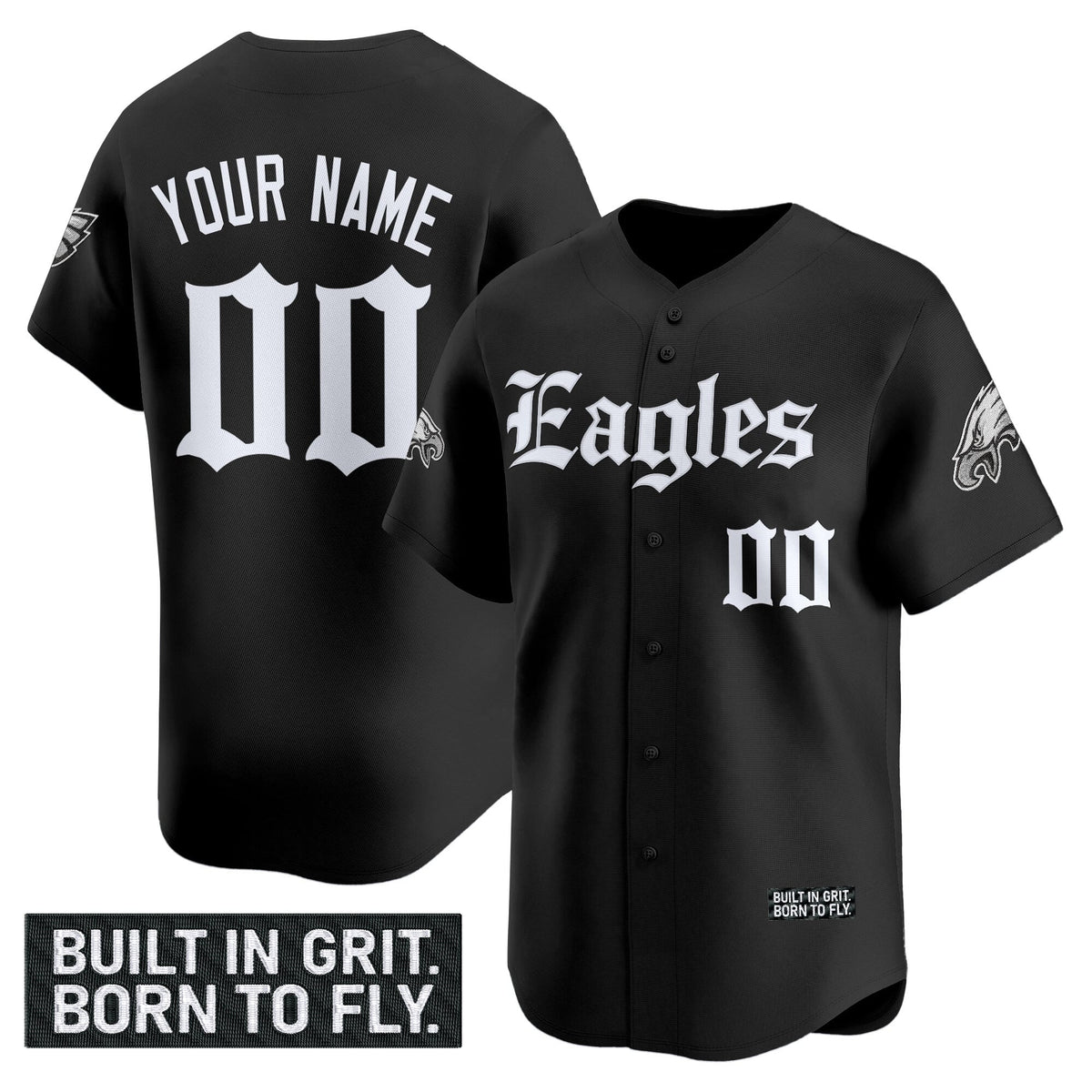 Philadelphia Eagles 'Gothic Philly Edition' Vapor Baseball Custom Jersey - All Stitched