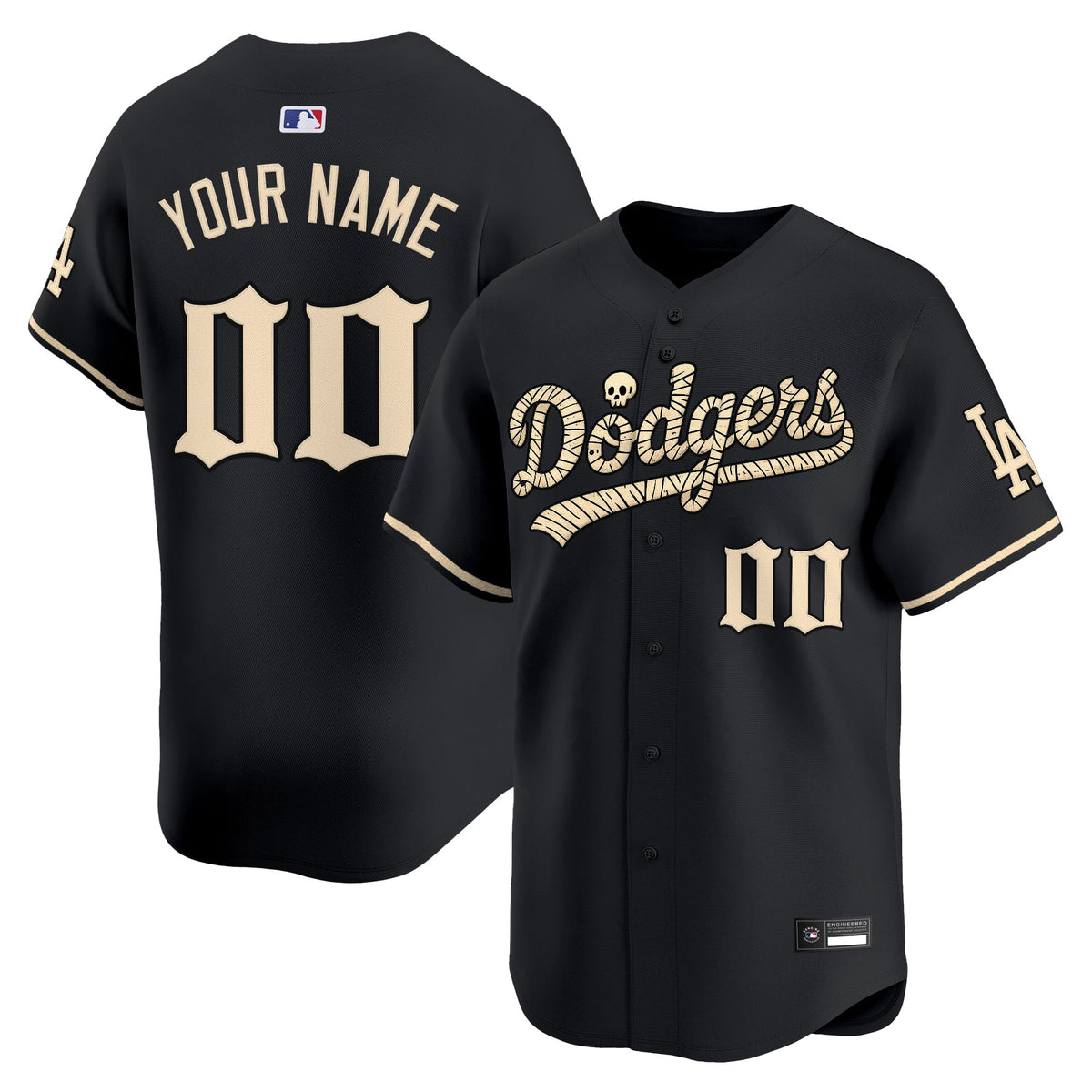 Los Angeles Dodgers 'Halloween Mummy Edition' Premier Limited Custom Jersey - Stitched