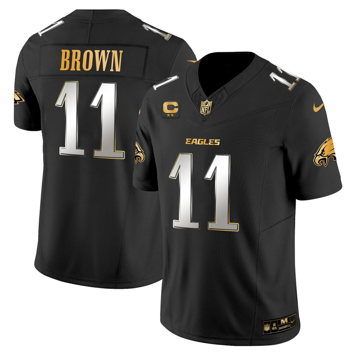 Men's Philadelphia Eagles 2025 Gold Vapor Limited Jersey - All Stitched