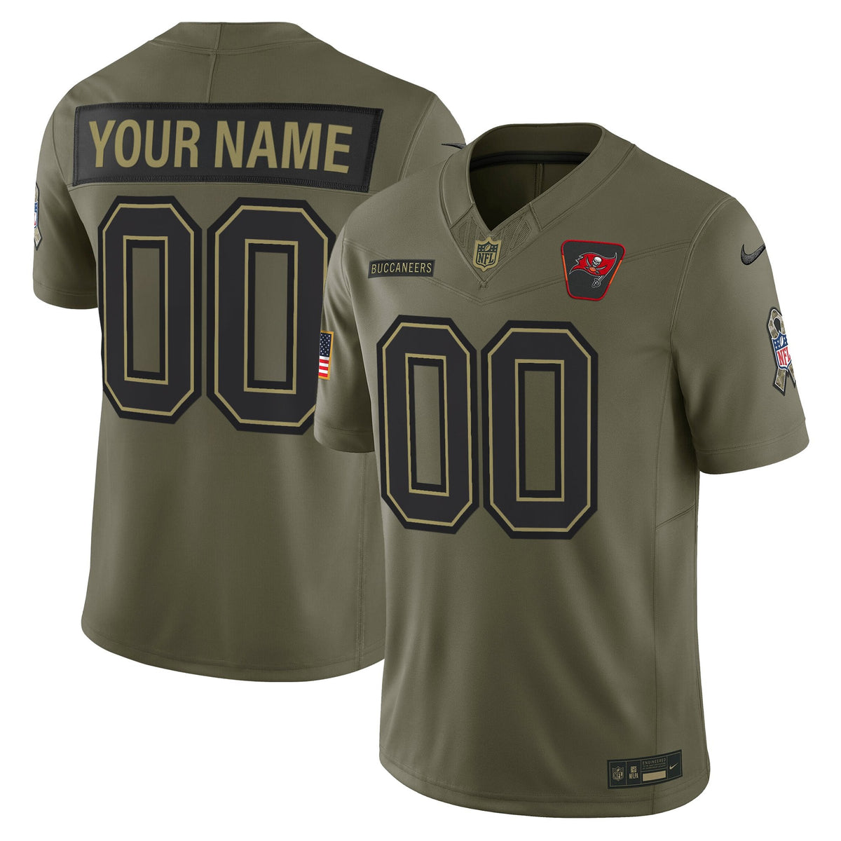 Tampa Bay Buccaneers 2025 Salute to Service Vapor Limited Custom Jersey - All Stitched