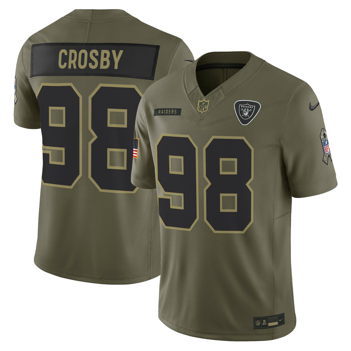 Las Vegas Raiders 2025 Salute to Service Vapor Limited Jersey - All Stitched
