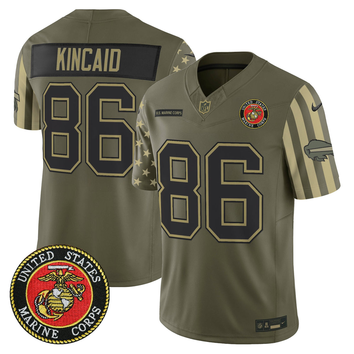 Men's Buffalo Bills x U.S. Military Veteran Vapor Limited Jersey - All Stitched
