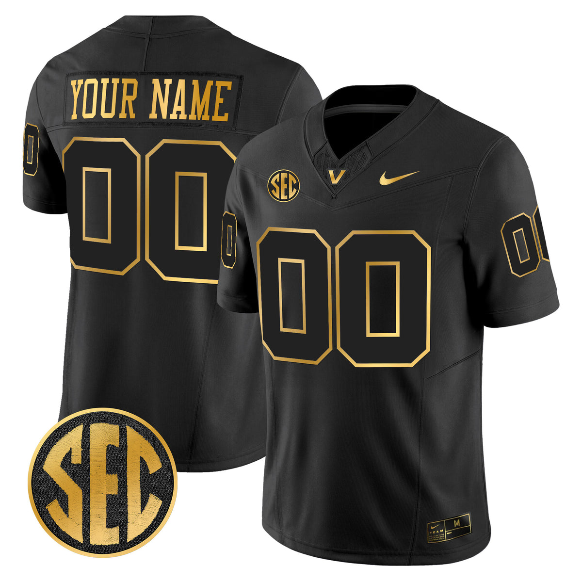 Vanderbilt Commodores 2025 Gold Vapor Limited Custom Jersey - All Stitched