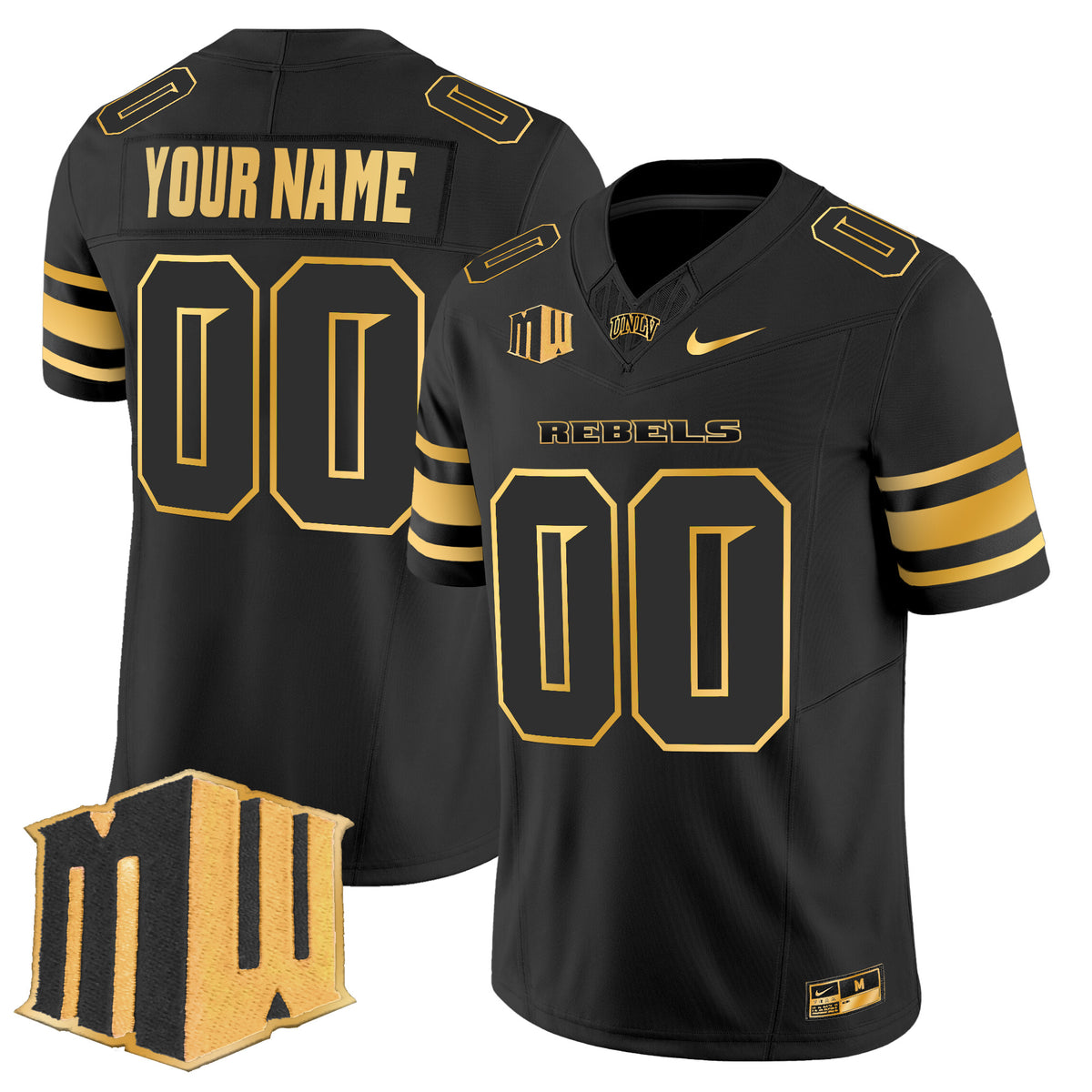 UNLV Rebels 2025 Gold Vapor Limited Custom Jersey - All Stitched