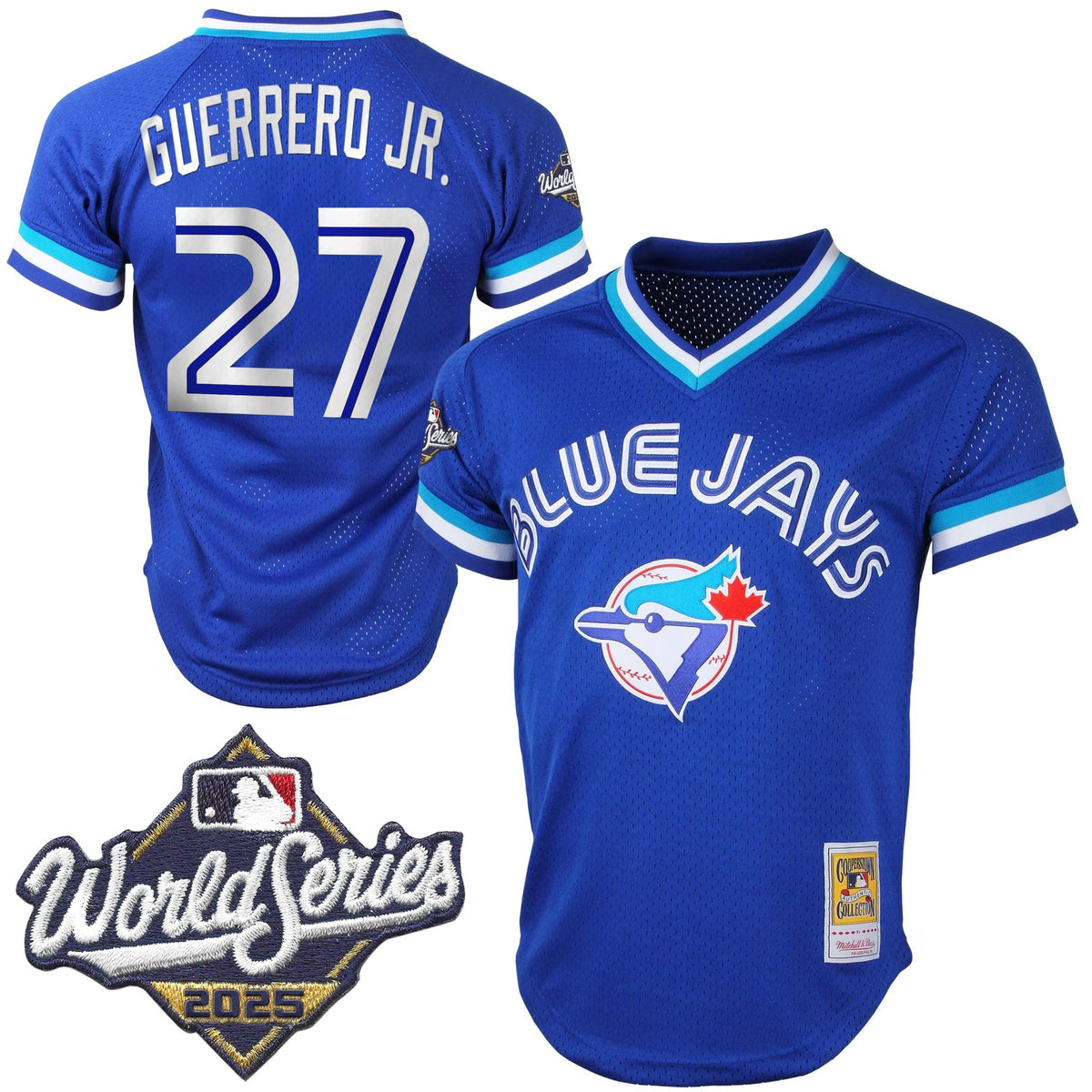 Men's Toronto Blue Jays Throwback Vapor Premier Limited Jersey V2 - 2025 World Series Patch - All Stitched