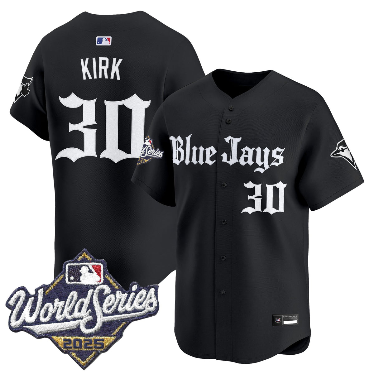 Men's Toronto Blue Jays 2025 World Series Vapor Premier Limited Jersey V2 - Gothic North Edition - All Stitched