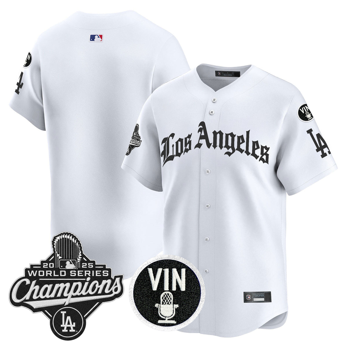Men's Dodgers 2025 World Series Champions Vapor Premier Limited Jersey - LA Gothic Edition - All Stitched