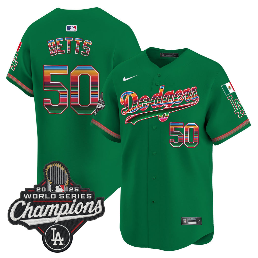 Men's Dodgers Mexico 2025 World Series Champions Vapor Premier Limited Jersey - All Stitched