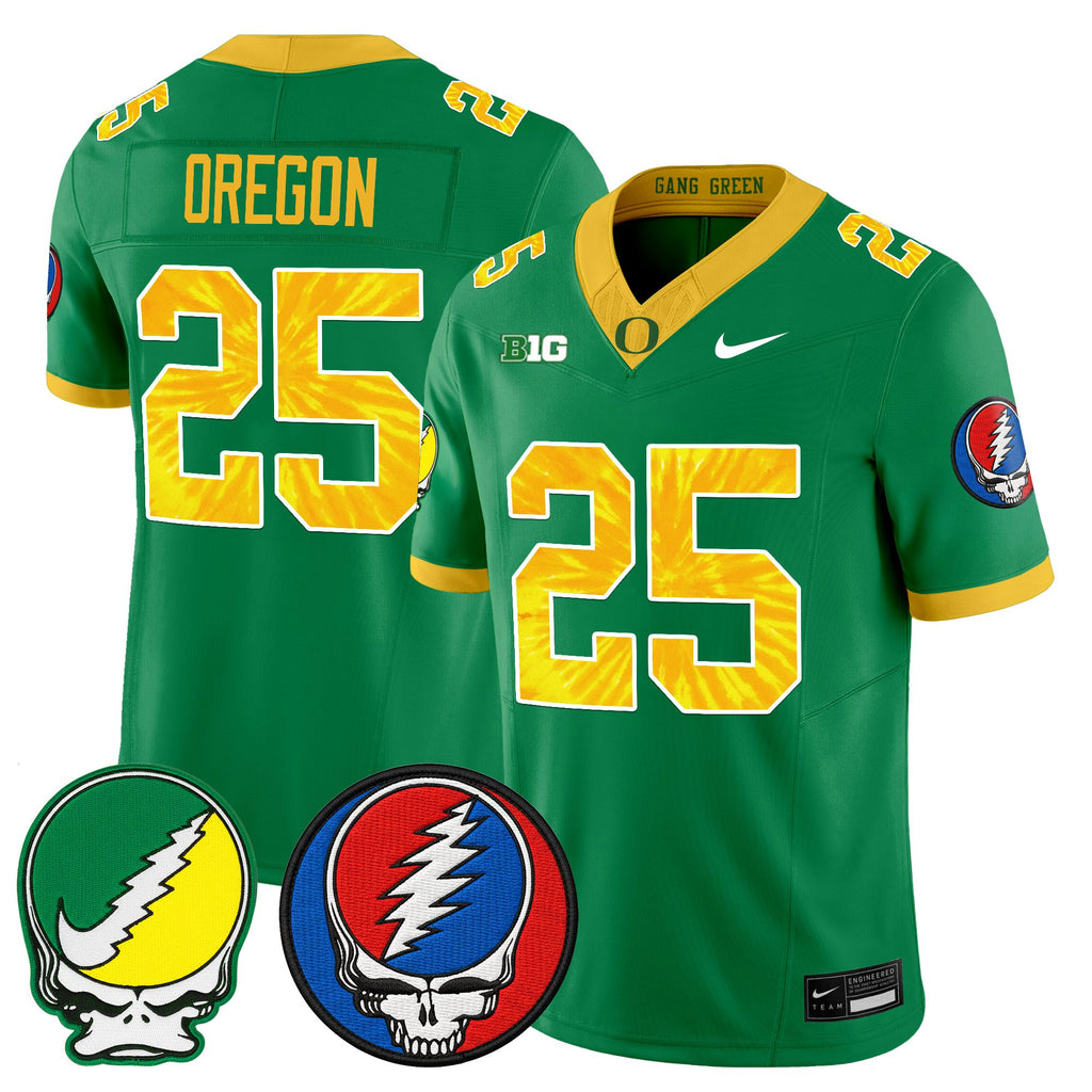 Men's Oregon Ducks 2025 'Grateful Ducks x Grateful Dead' Vapor Limited Jersey - All Stitched