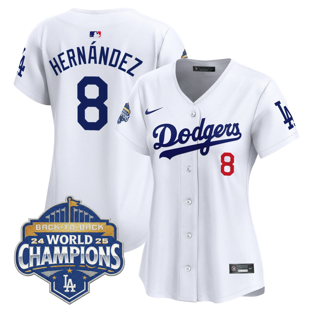 Women's Dodgers 2025 Back-To-Back Champions Vapor Premier Limited Jersey - All Stitched