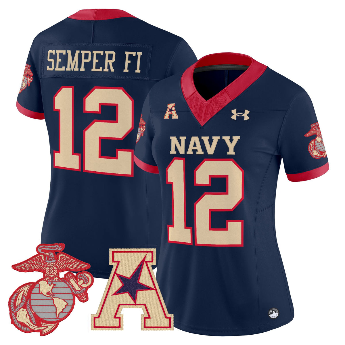 Women's Navy Midshipmen Vapor USMC Premier Jersey - All Stitched