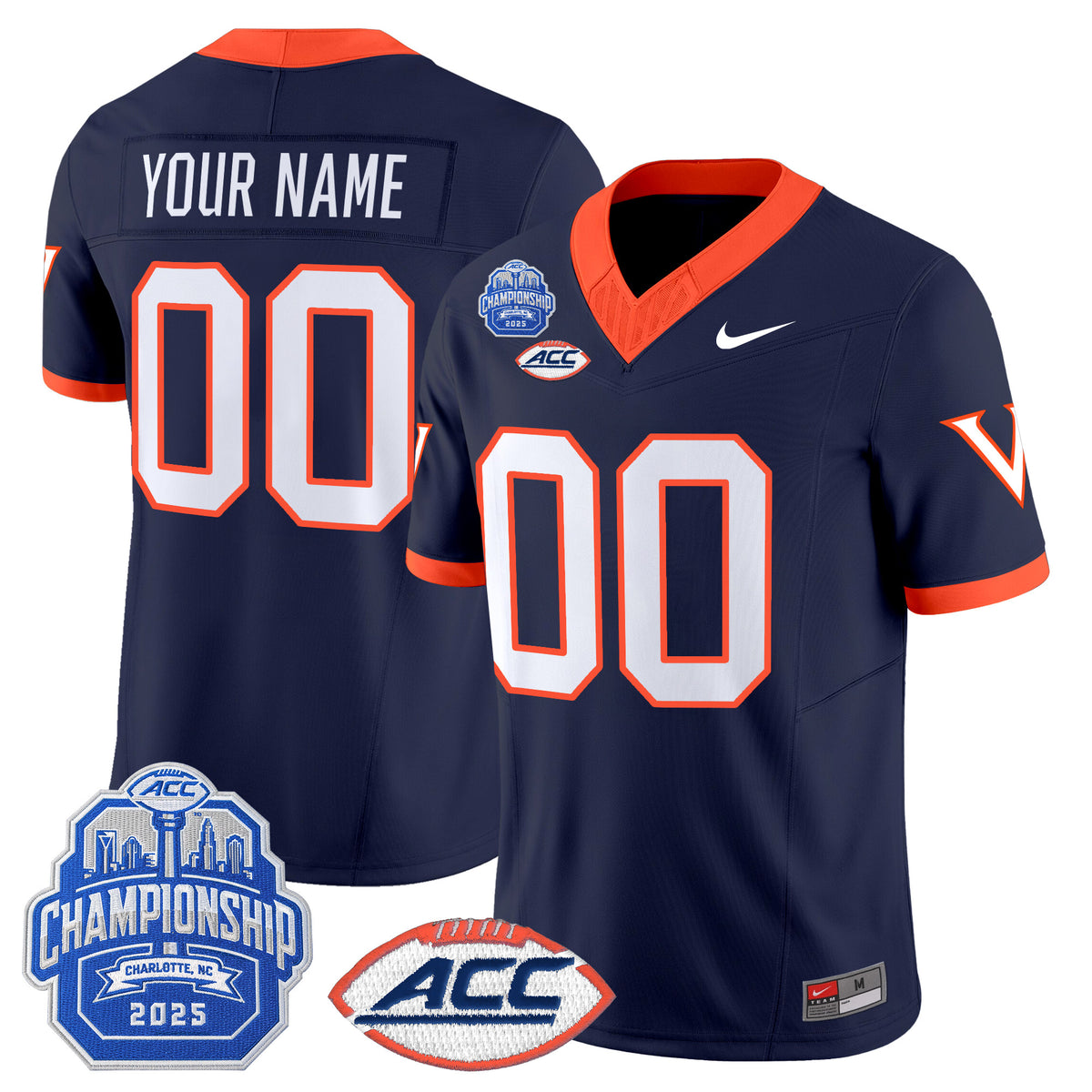 Virginia Cavaliers 1995 Throwbacks Vapor Limited Custom Jersey - 2025 ACC Championship Patch - All Stitched