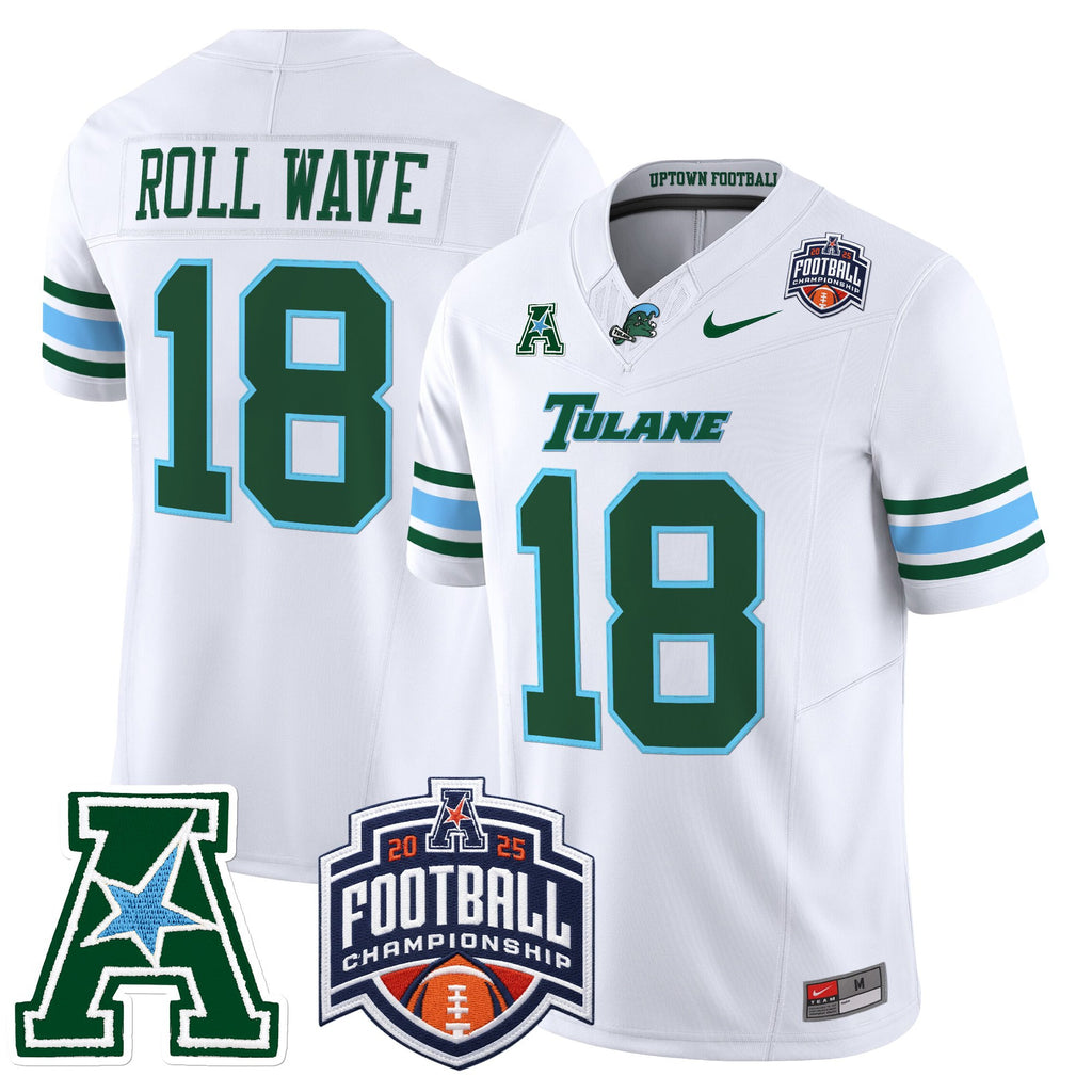 Men's Tulane Green Wave 2025 AAC Championship Vapor Limited Jersey - All Stitched