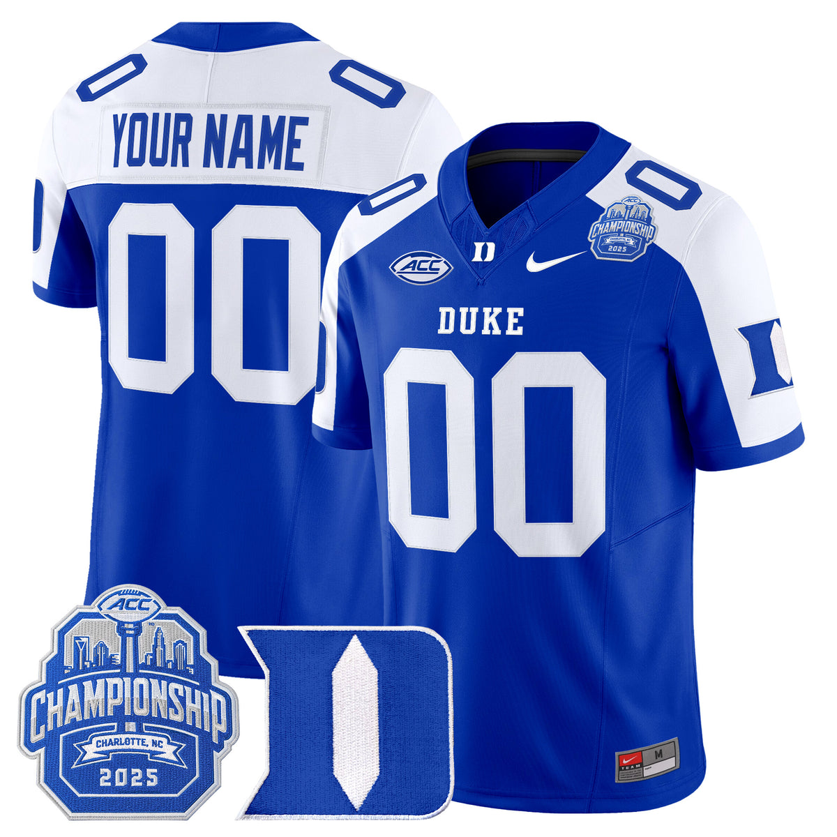 Duke Blue Devils 2025 ACC Championship Vapor Limited Custom Jersey - All Stitched