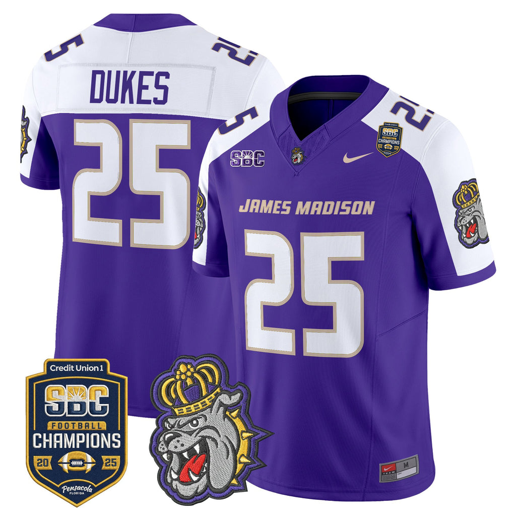 Men's James Madison Dukes 2025 SBC Champions Vapor Limited Jersey - All Stitched