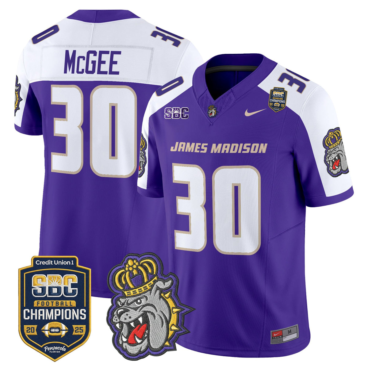Men's James Madison Dukes 2025 SBC Champions Vapor Limited Jersey - All Stitched