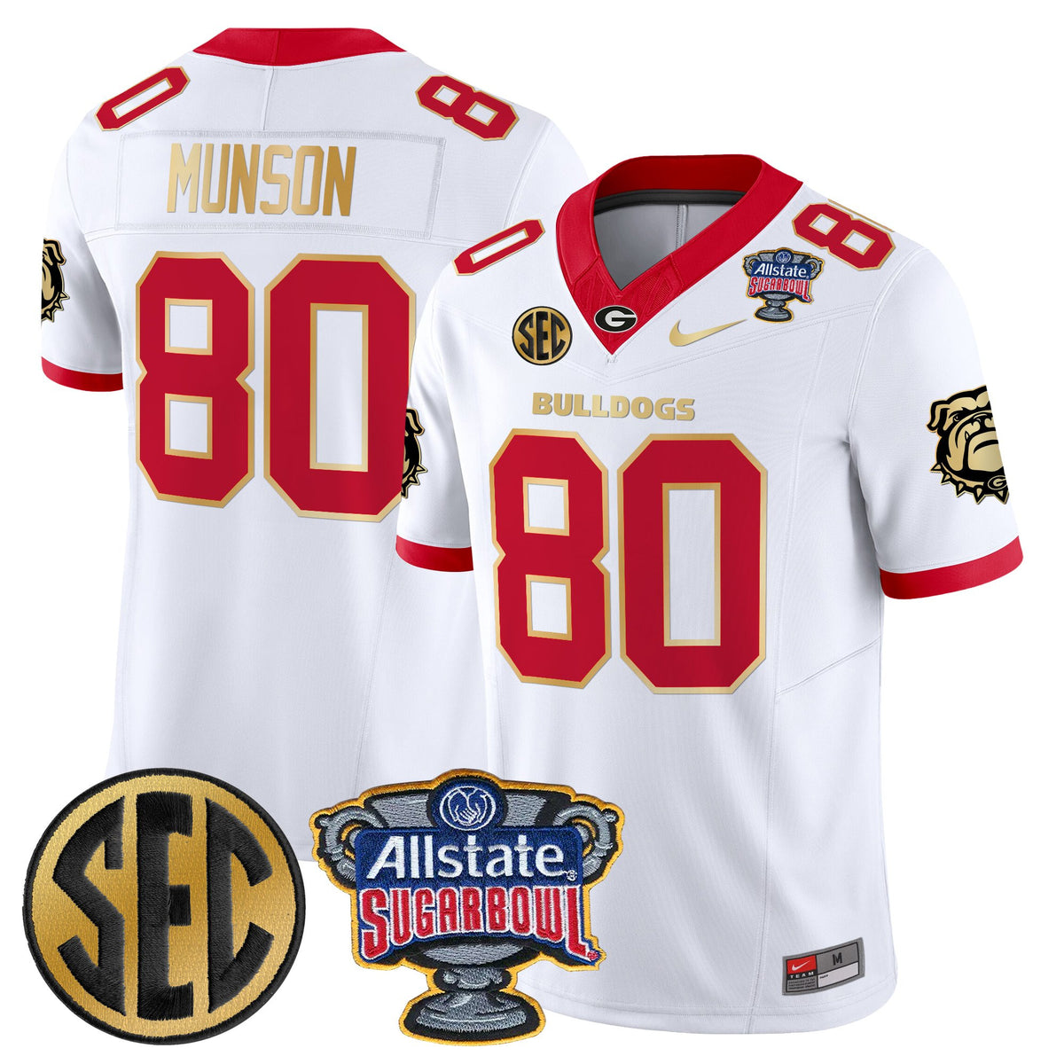 Men's Georgia Bulldogs Sugar Bowl Patch Vapor Limited Jersey - All Stitched