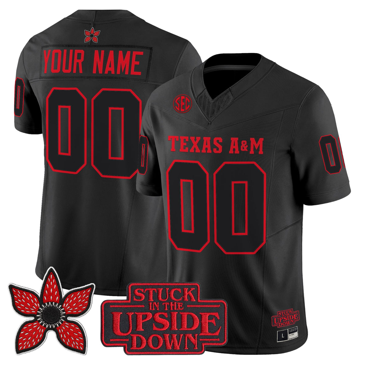 Texas A&M Aggies 'Stranger Things Edition' Vapor Limited Custom Jersey - All Stitched