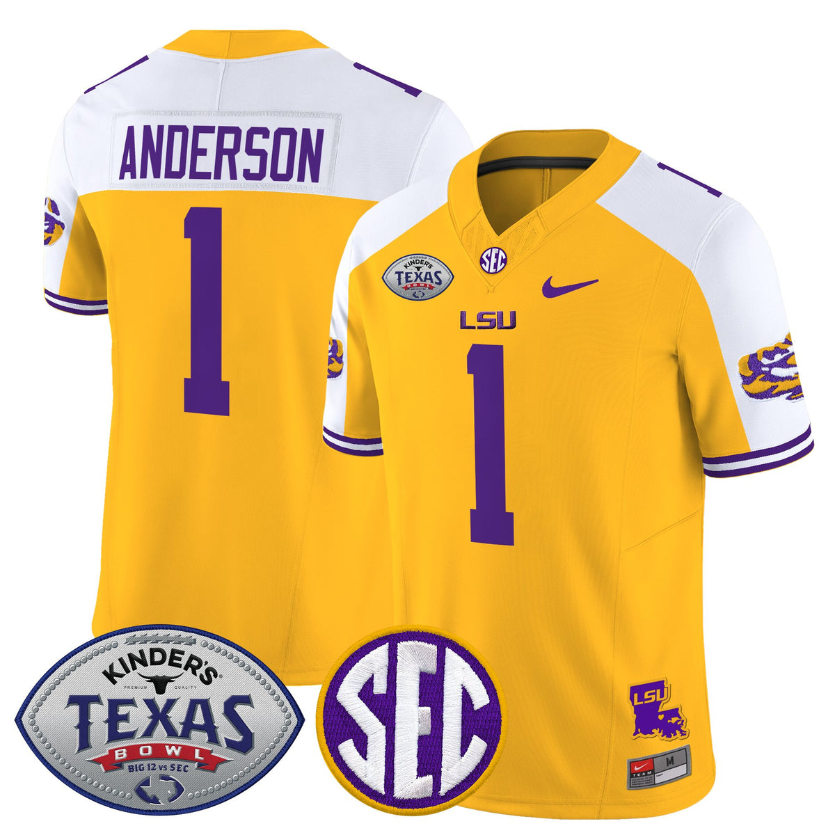 Men's LSU Tigers 2025 Texas Bowl Vapor Limited Jersey - All Stitched