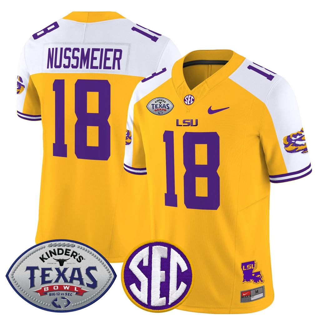 Men's LSU Tigers 2025 Texas Bowl Vapor Limited Jersey - All Stitched