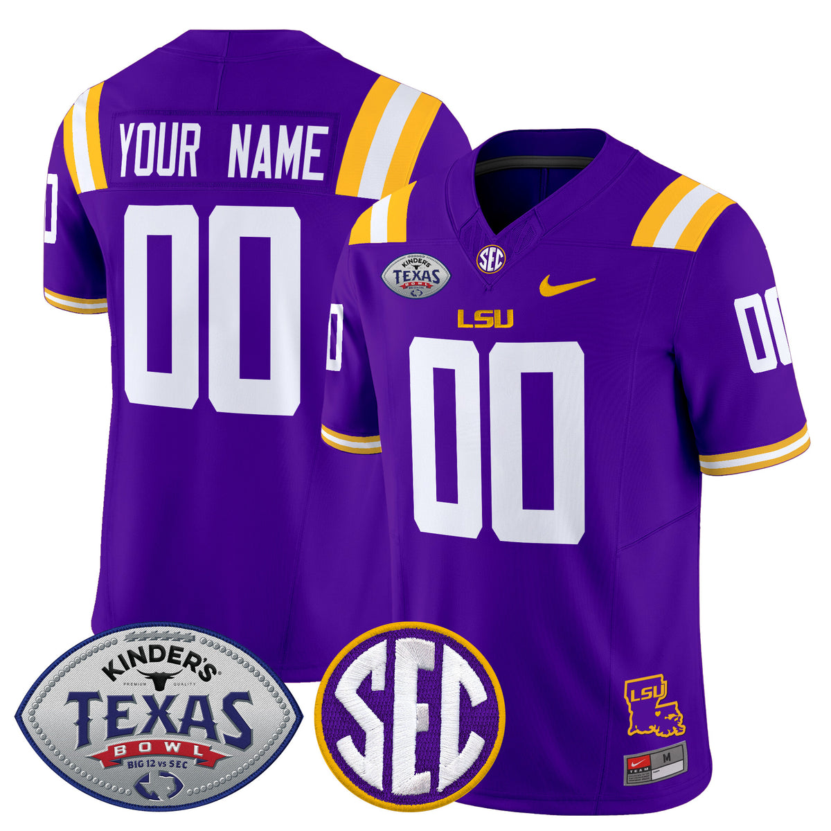 LSU Tigers 2025 Texas Bowl Vapor Limited Custom Jersey - All Stitched
