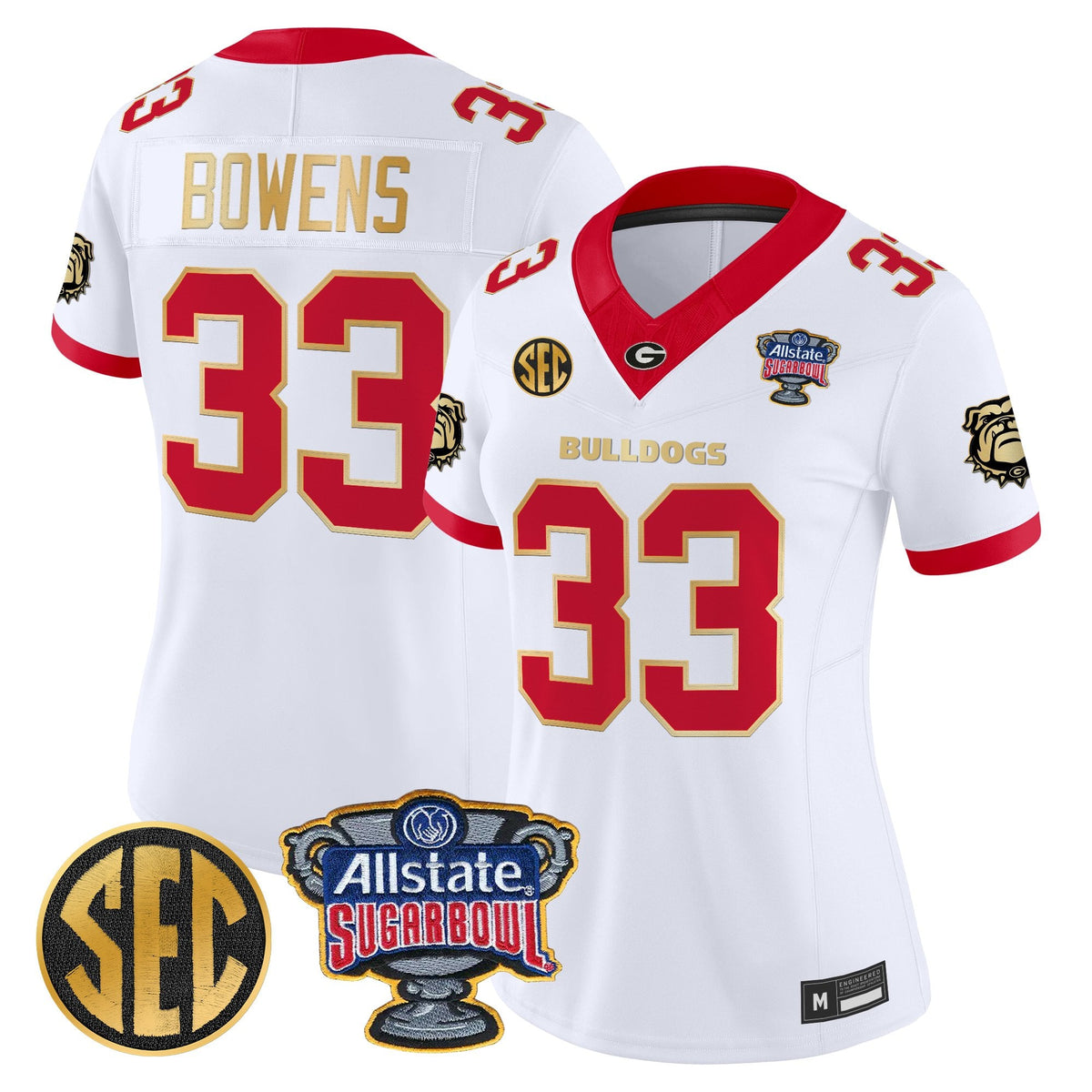 Women's Georgia Bulldogs Sugar Bowl Patch Vapor Limited Jersey - All Stitched