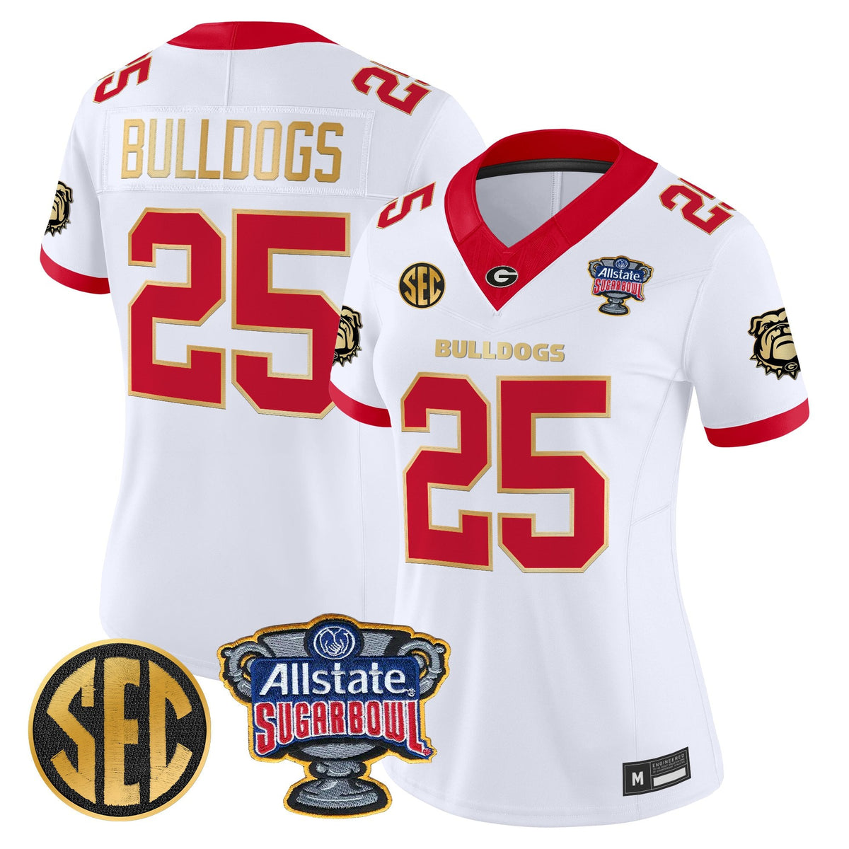 Women's Georgia Bulldogs Sugar Bowl Patch Vapor Limited Jersey - All Stitched