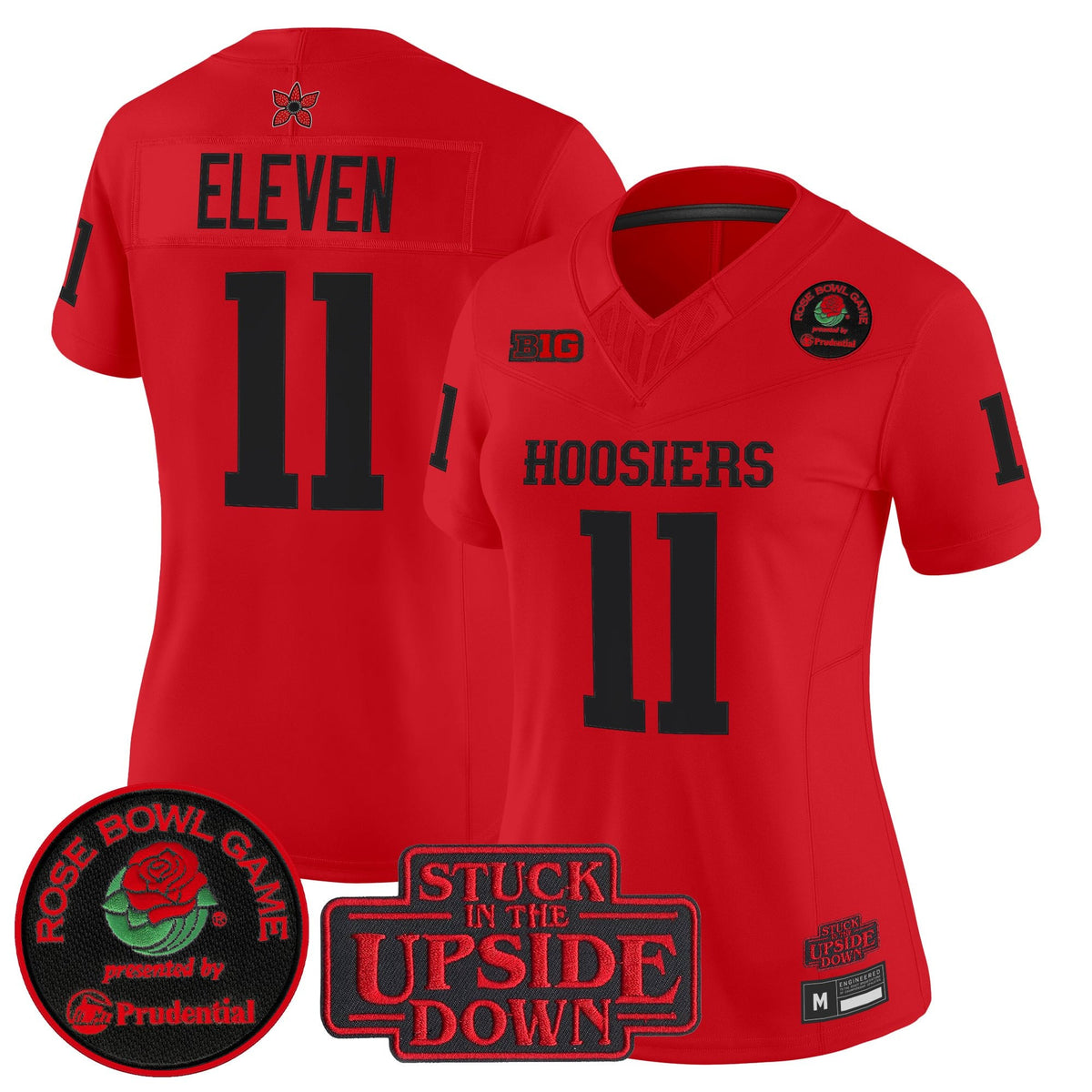 Women's Indiana Hoosiers 'Stranger Things Edition' Vapor Limited Jersey - 2025 Rose Bowl Patch - All Stitched