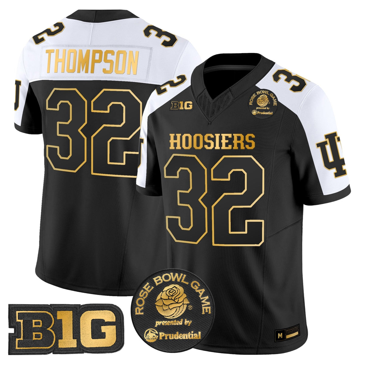 Men's Indiana Hoosiers 2025 Rose Bowl Gold Vapor Limited Jersey - All Stitched