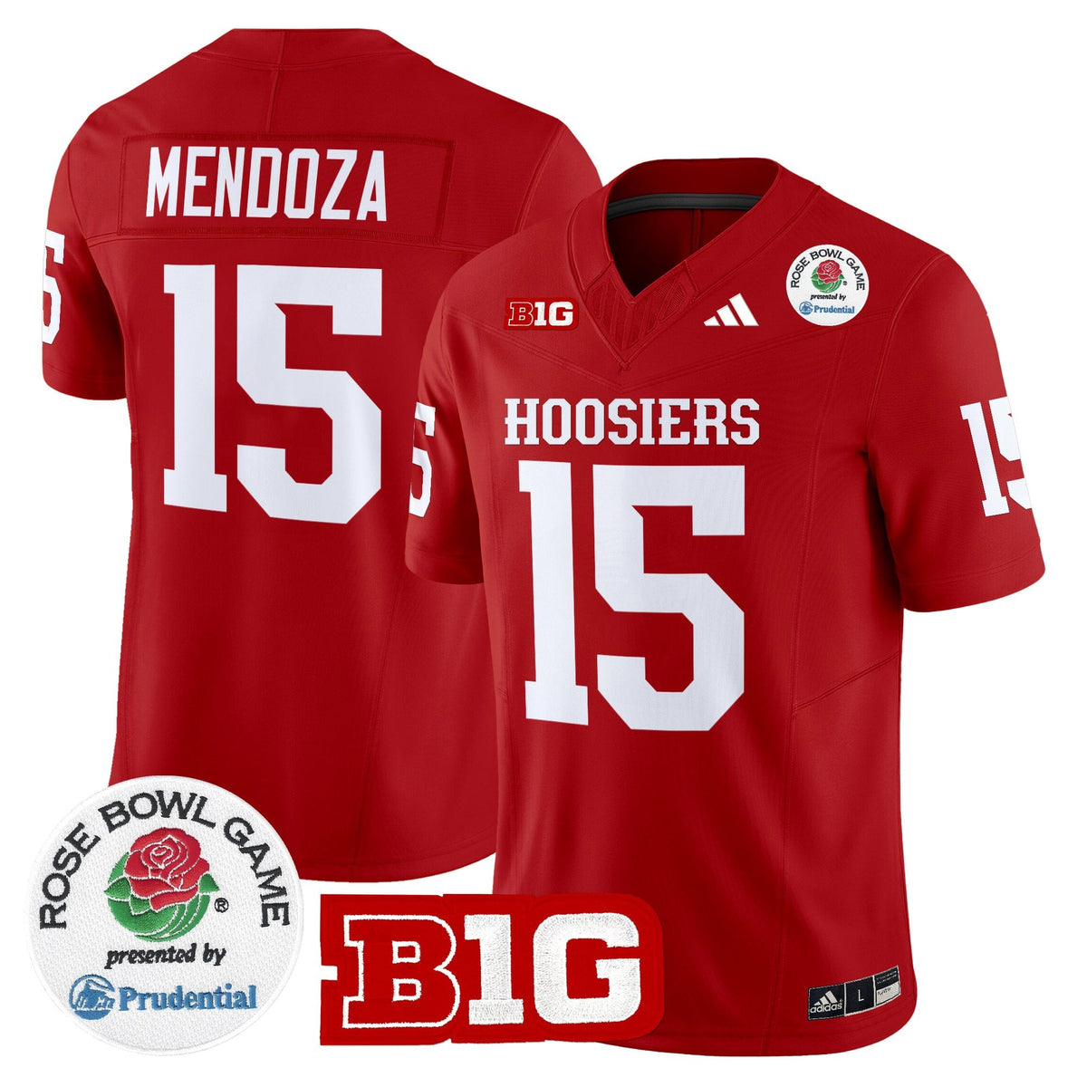 #15 Fernando Mendoza Indiana Hoosiers 2026 Rose Bowl Vapor Limited Jersey V2 - All Stitched