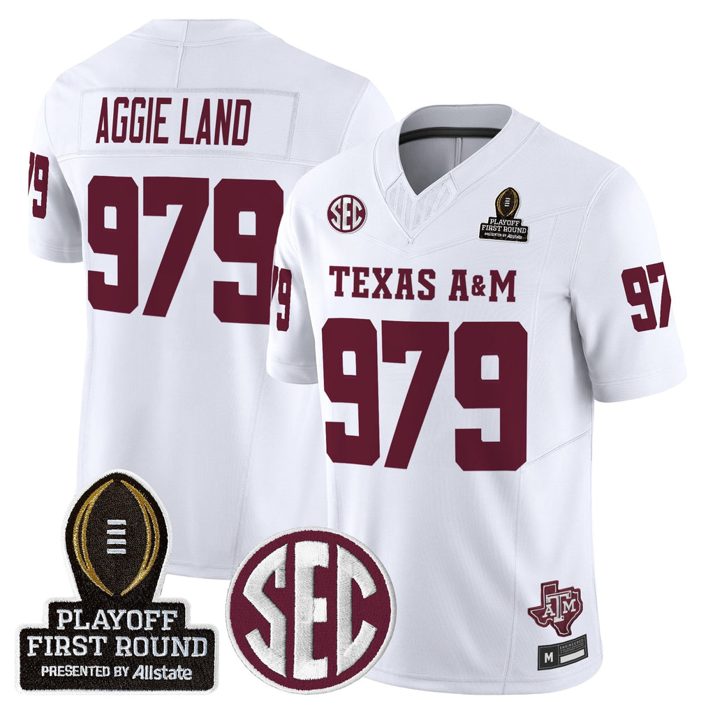 Men's Texas A&M Aggies 2025 Playoff First Round Vapor Limited Jersey - All Stitched