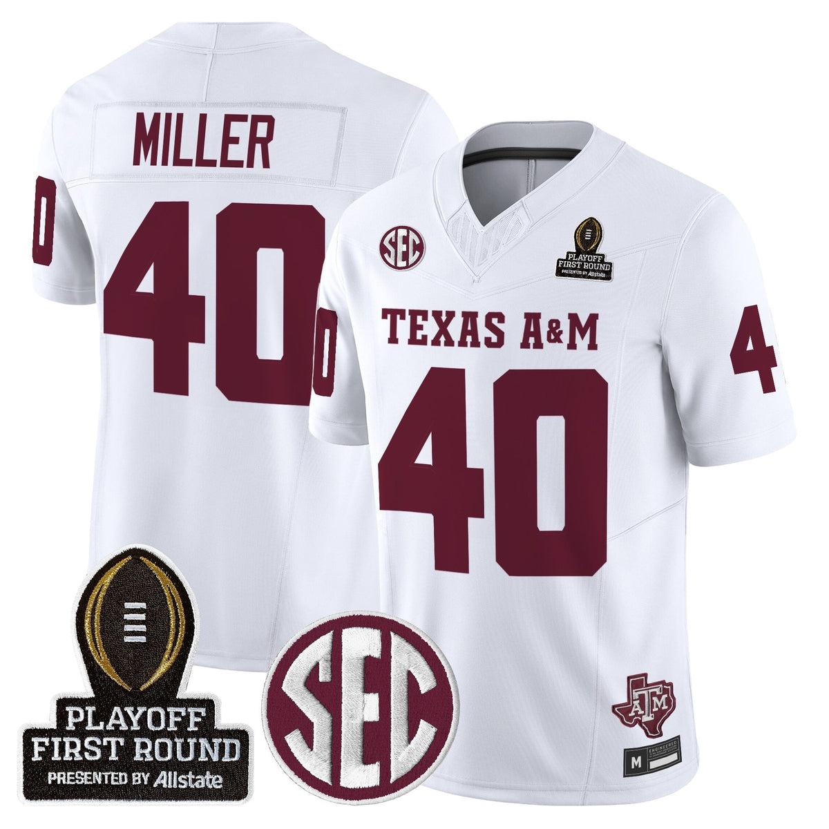Men's Texas A&M Aggies 2025 Playoff First Round Vapor Limited Jersey - All Stitched