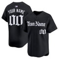 Black White Gothic Custom Baseball Jersey