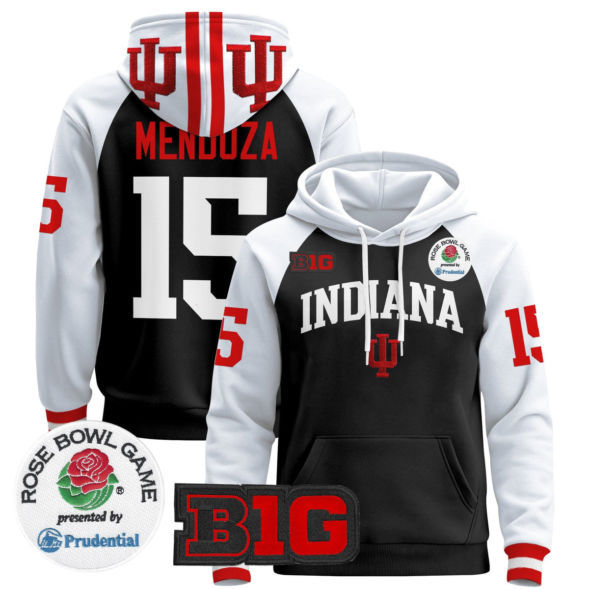Men's Indiana Hoosiers 2025 Rose Bowl Premium Pullover Hoodie - All Stitched