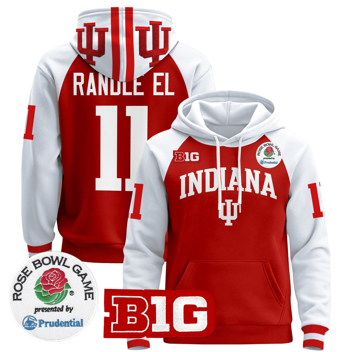 Men's Indiana Hoosiers 2025 Rose Bowl Premium Pullover Hoodie - All Stitched