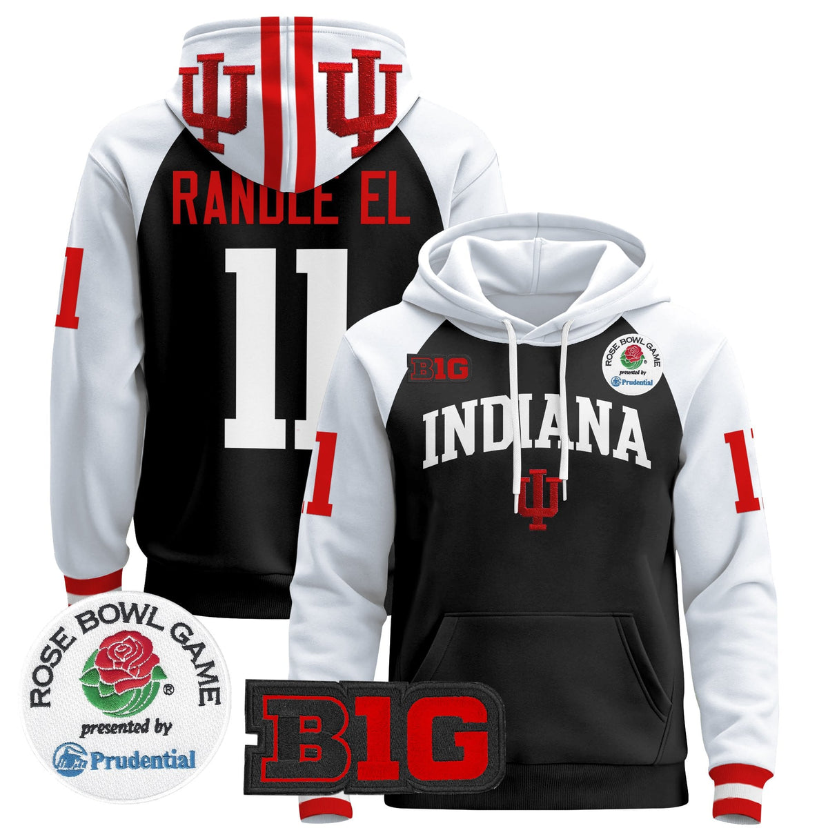 Men's Indiana Hoosiers 2025 Rose Bowl Premium Pullover Hoodie - All Stitched