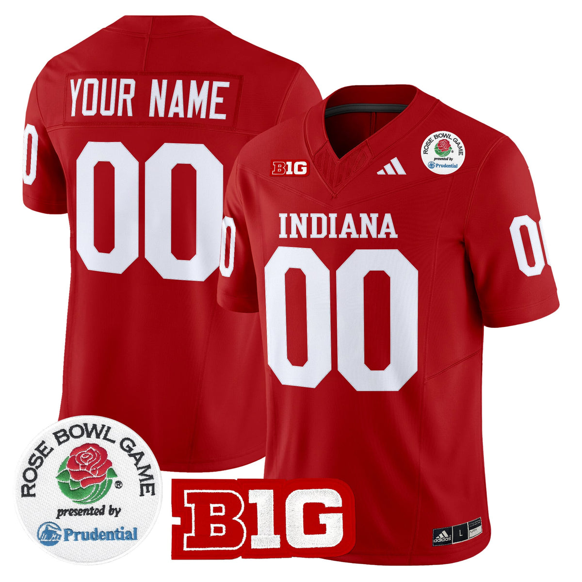 Indiana Hoosiers 2026 Rose Bowl Vapor Limited Custom Jersey V2 - All Stitched