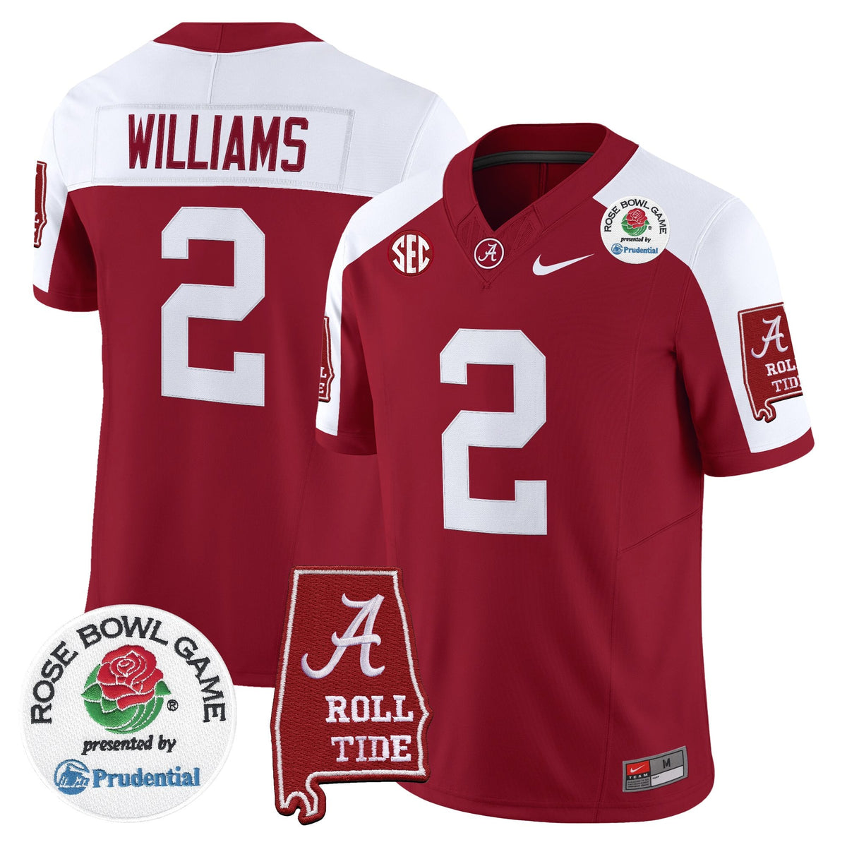 Men's Alabama Crimson Tide 2026 Rose Bowl Vapor Limited Jersey - All Stitched
