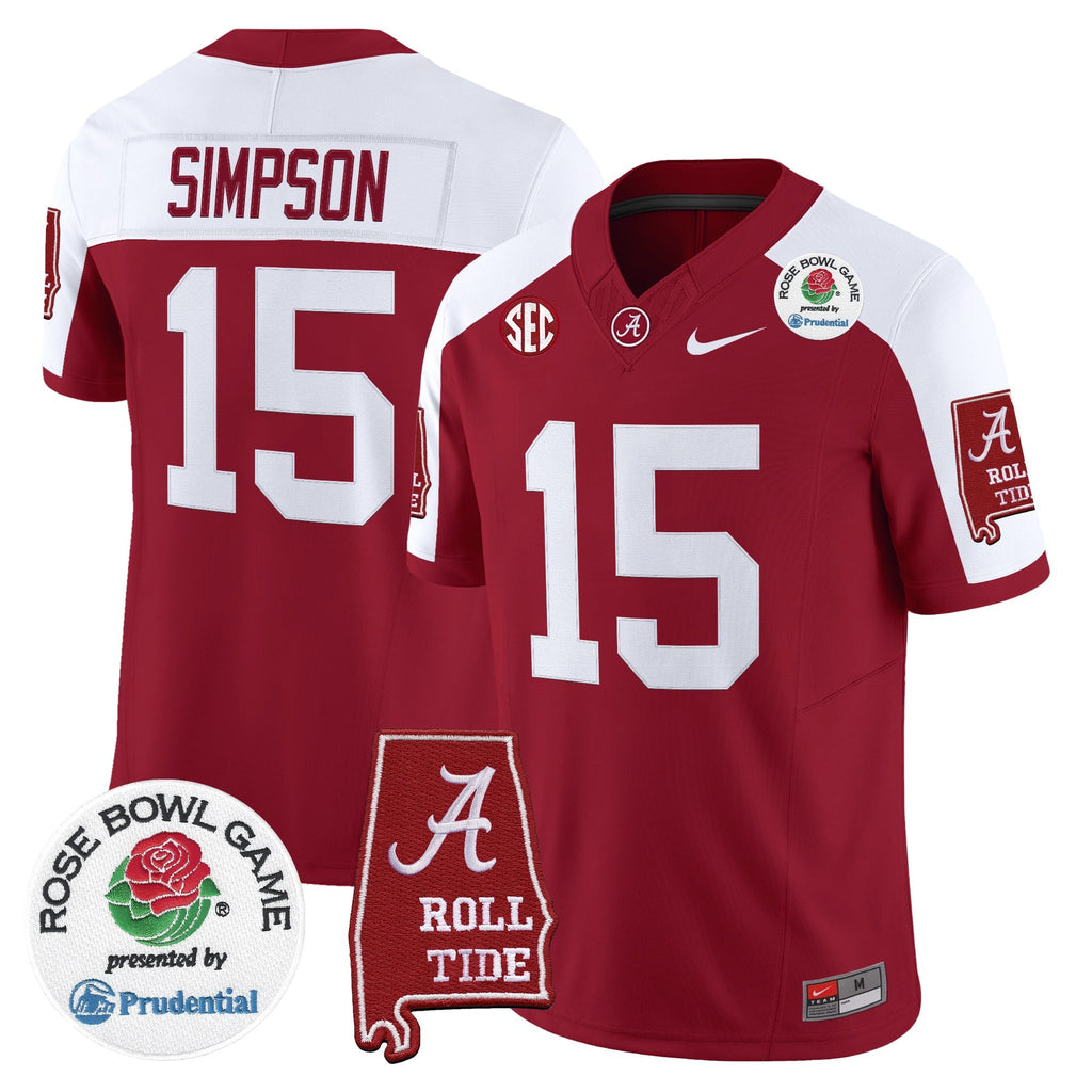 Men's Alabama Crimson Tide 2026 Rose Bowl Vapor Limited Jersey - All Stitched