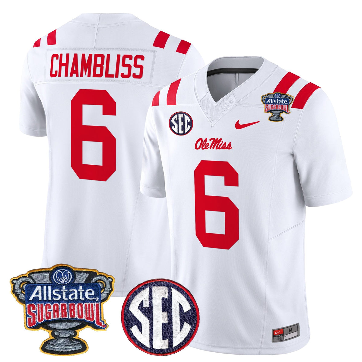 Men's Ole Miss Rebels 2026 Sugar Bowl Vapor Limited Jersey - All Stitched