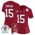 Women's Alabama Crimson Tide 2026 Rose Bowl Vapor Limited Jersey - All Stitched