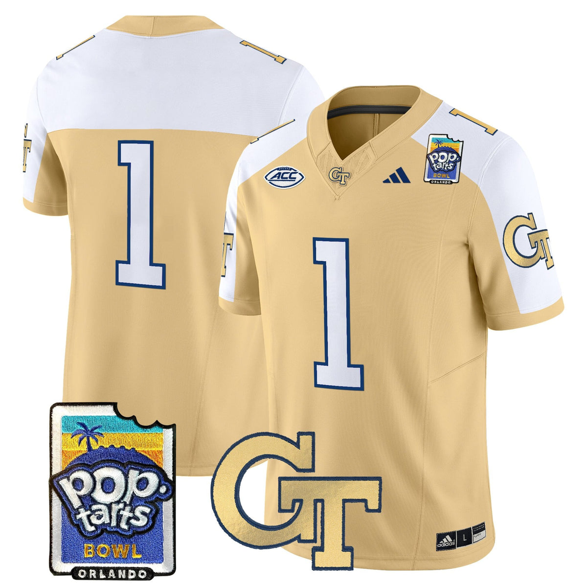 Men's Georgia Tech Yellow Jackets Pop-Tarts Bowl Vapor Limited Jersey - All stitched