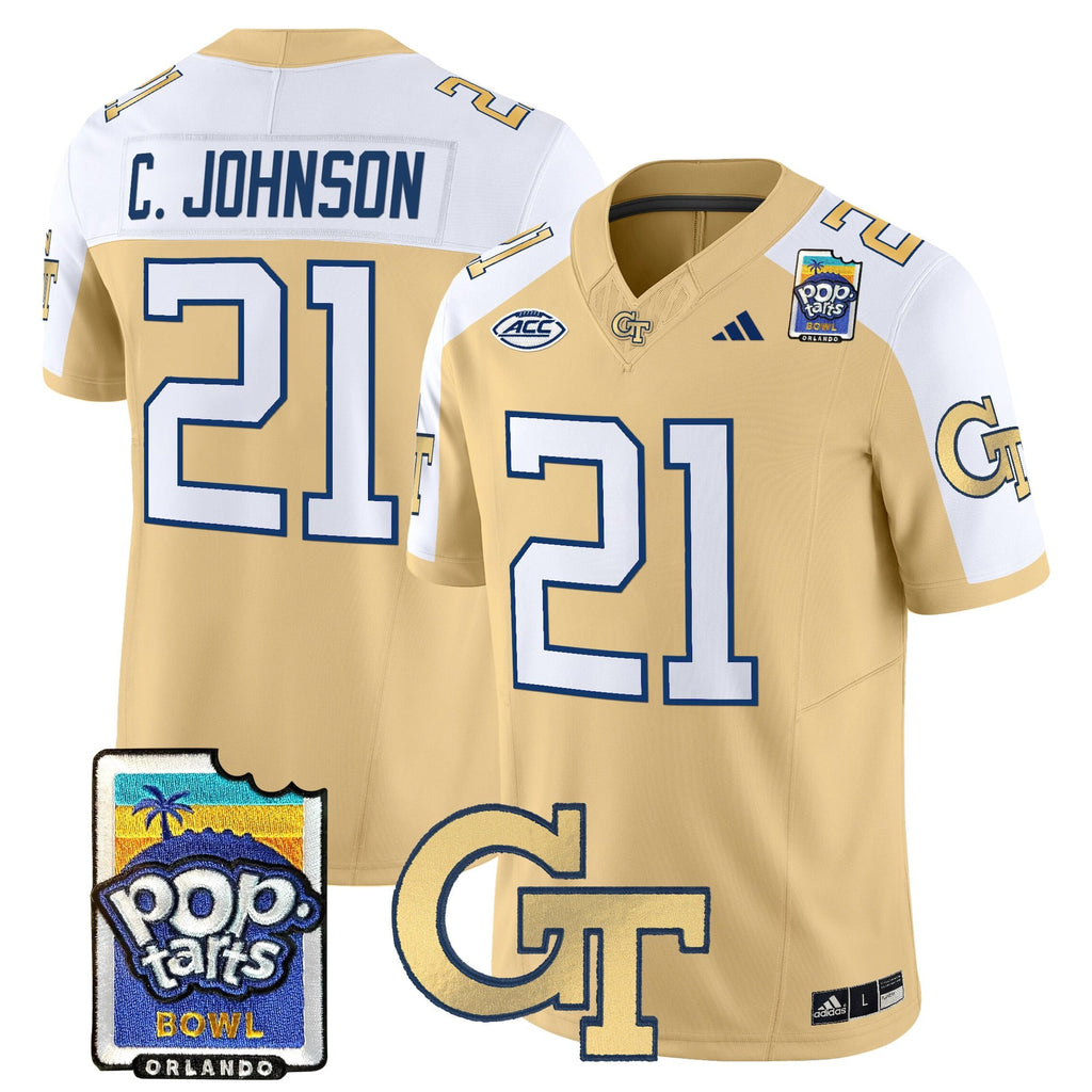 Men's Georgia Tech Yellow Jackets Pop-Tarts Bowl Vapor Limited Jersey - All stitched
