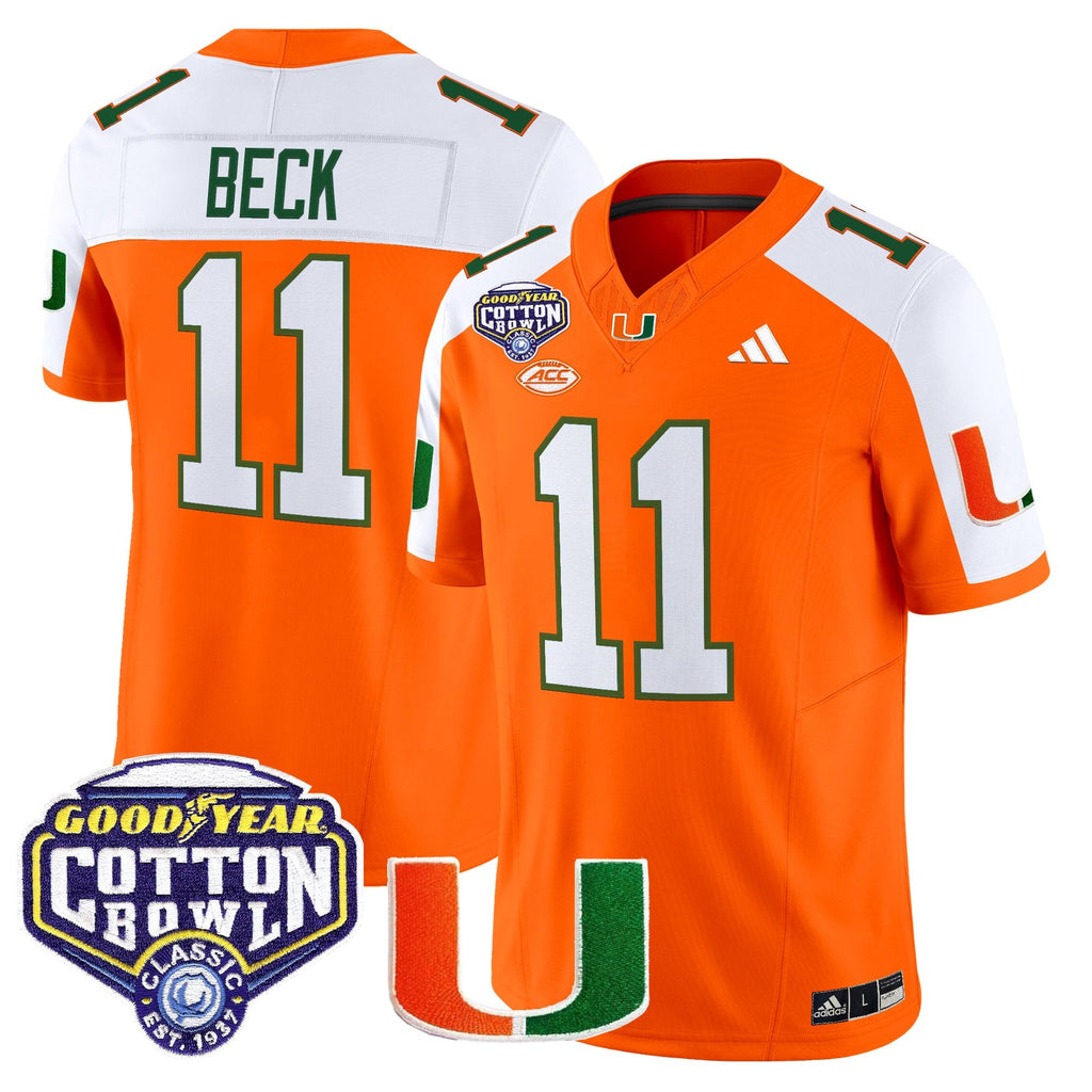 Men's Miami Hurricanes 2025 Cotton Bowl Vapor Limited Jersey - All Stitched