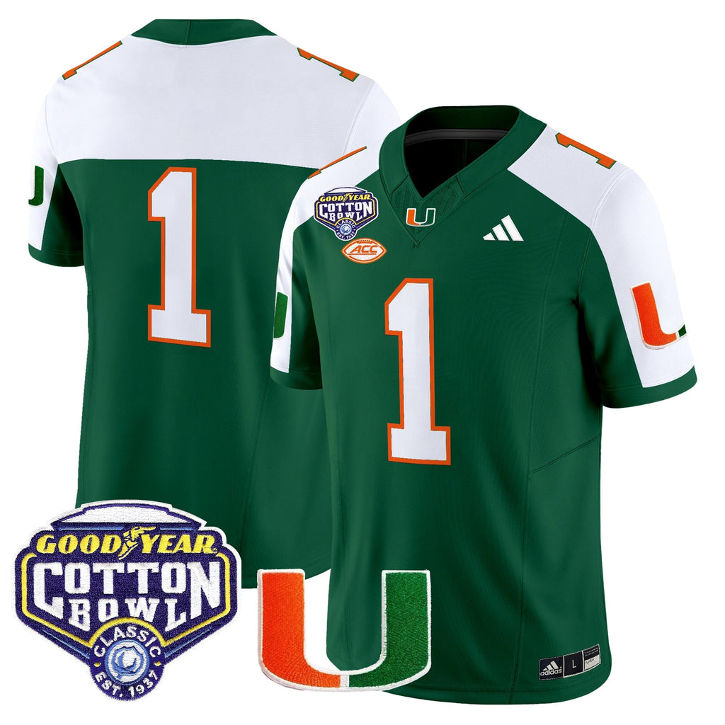 Men's Miami Hurricanes 2025 Cotton Bowl Vapor Limited Jersey - All Stitched