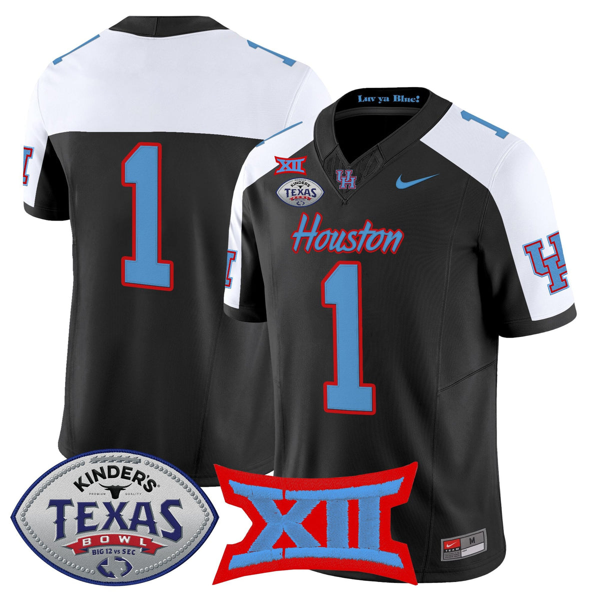 Men's Houston Cougars 2025 Texas Bowl Vapor Limited Jersey - All Stitched
