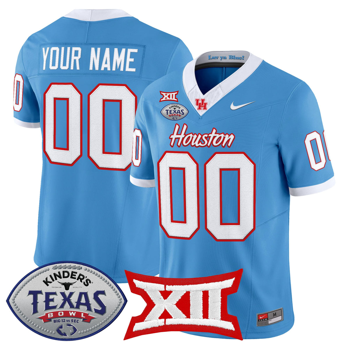Houston Cougars 2025 Texas Bowl Vapor Limited Custom Jersey - All Stitched