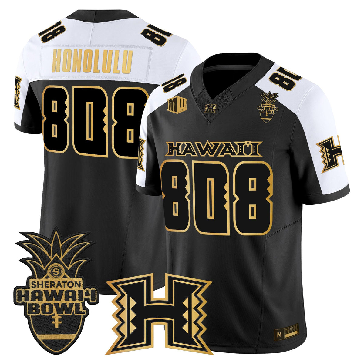 Men's Hawai'i Rainbow Warriors 2025 Hawai'i Bowl Gold Vapor Limited Jersey - All Stitched