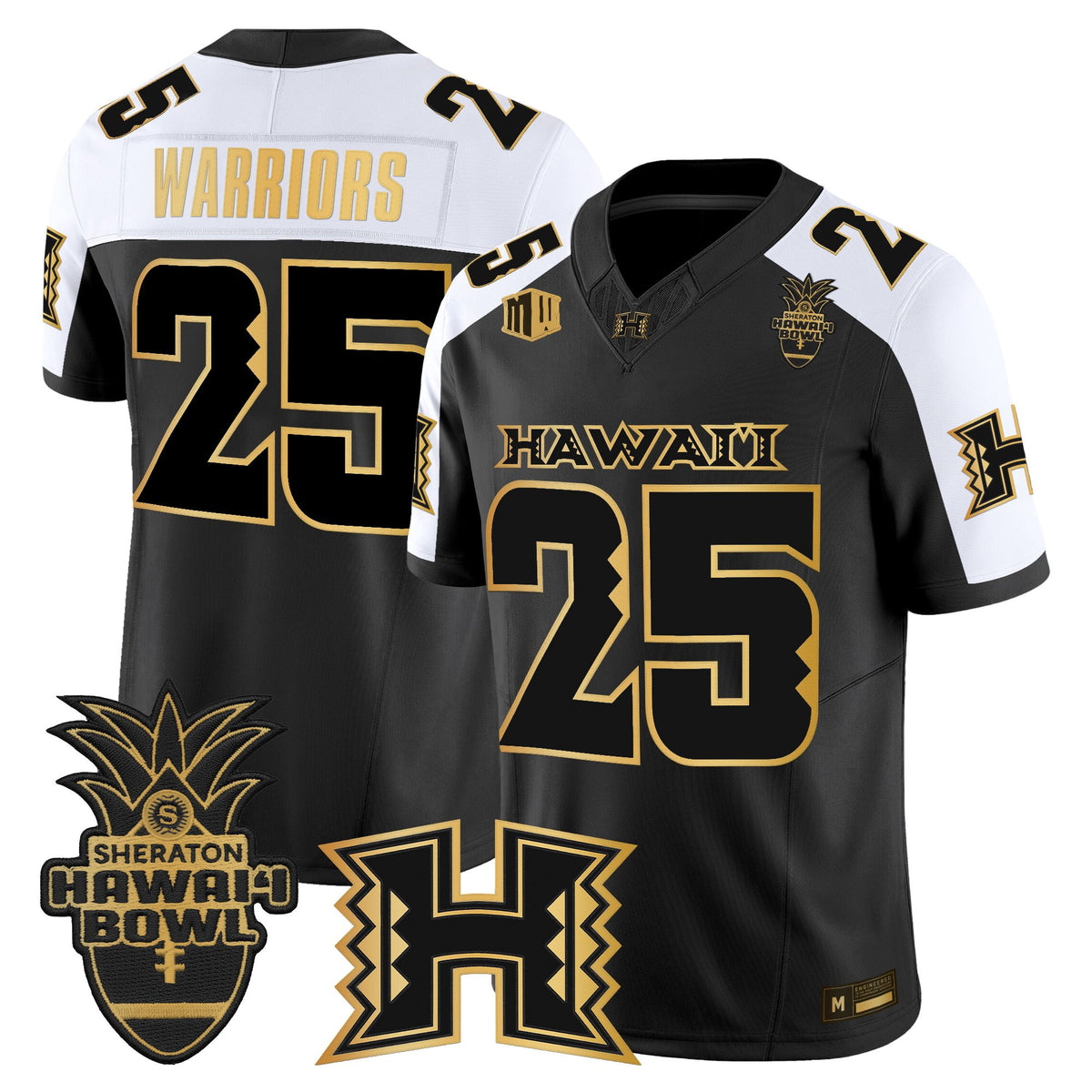 Men's Hawai'i Rainbow Warriors 2025 Hawai'i Bowl Gold Vapor Limited Jersey - All Stitched