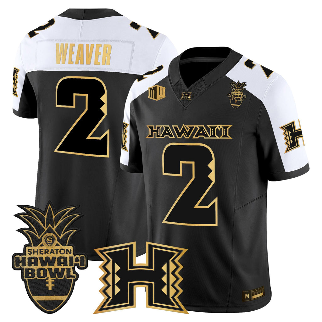 Men's Hawai'i Rainbow Warriors 2025 Hawai'i Bowl Gold Vapor Limited Jersey - All Stitched
